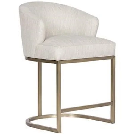 Charley Upholstered Counter Stool with Brass Base